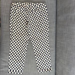 J. Crew Cafe Capri Size !0 Dots Blue and Cream